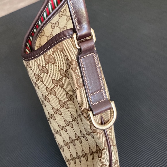 🤎 GUCCI New Britt brown canvas medium shoulder hobo bag | vintage - Picture 14 of 14